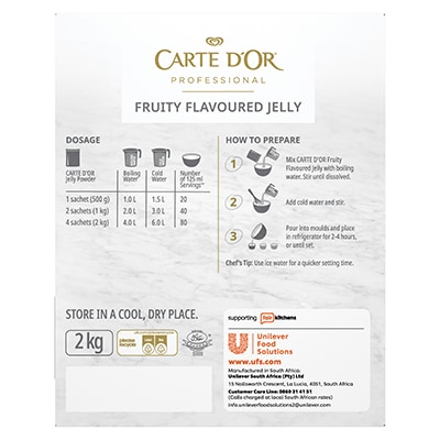CARTE D'OR Orange Jelly - 2 Kg - Carte D’Or Jelly is quick to make, comes in a variety of colourful fruity flavours and sets every time.* *Follow on pack recipe